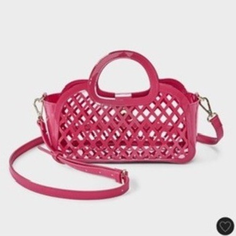 A New Day Jelly Mini Cage‎ Tote Crossbody Bag Womens OS Magenta Pink NWT